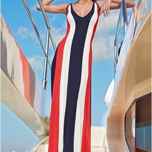 Color block maxi dress